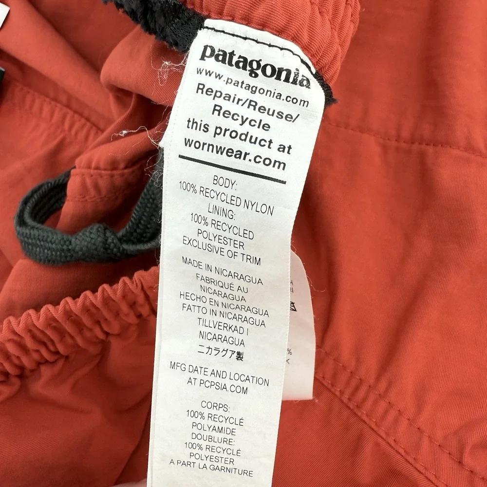 Patagonia Men's Shells Swim Trunks Size Small Orange Liner Removed